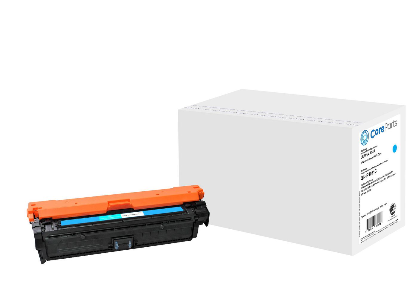 CoreParts 341A (CE341A) Cyan Toner – Kompatibel – 16'000 Seiten – für HP LaserJet M775 (651A)