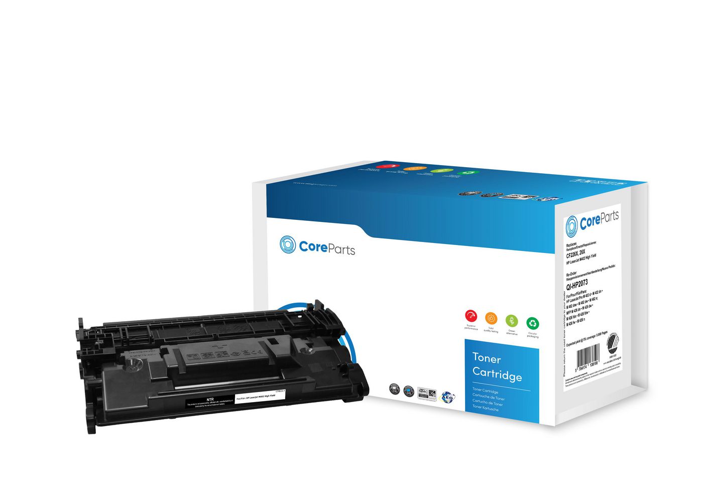 CoreParts Toner CF226X – schwarz, 9000 Seiten – für HP LaserJet M402