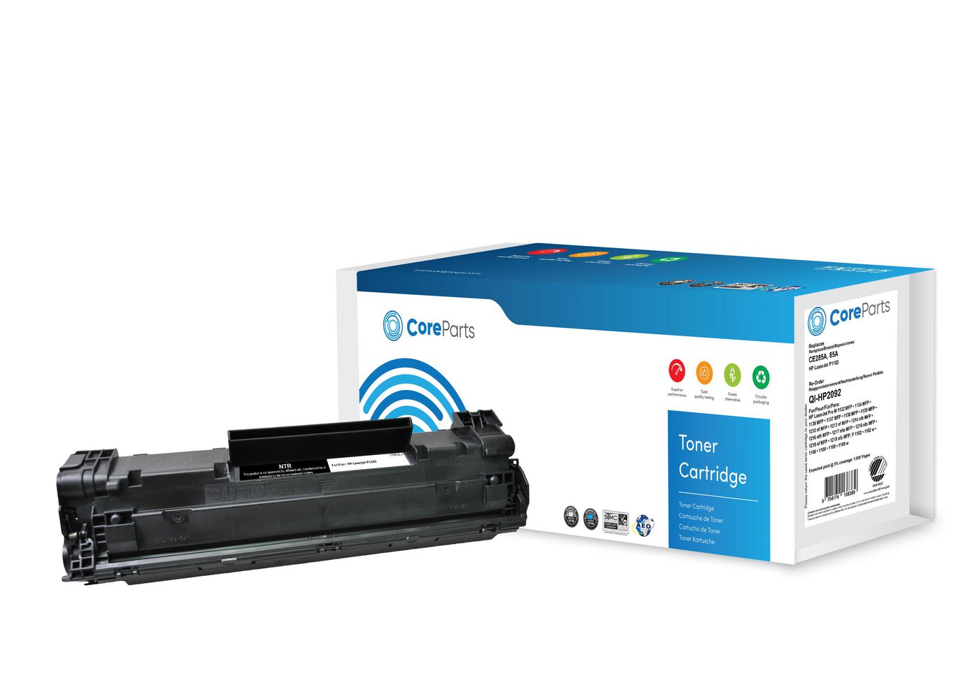 CoreParts 85A (CE285A) Schwarzer Toner – Kompatibel – 1'600 Seiten – für HP LaserJet P1102