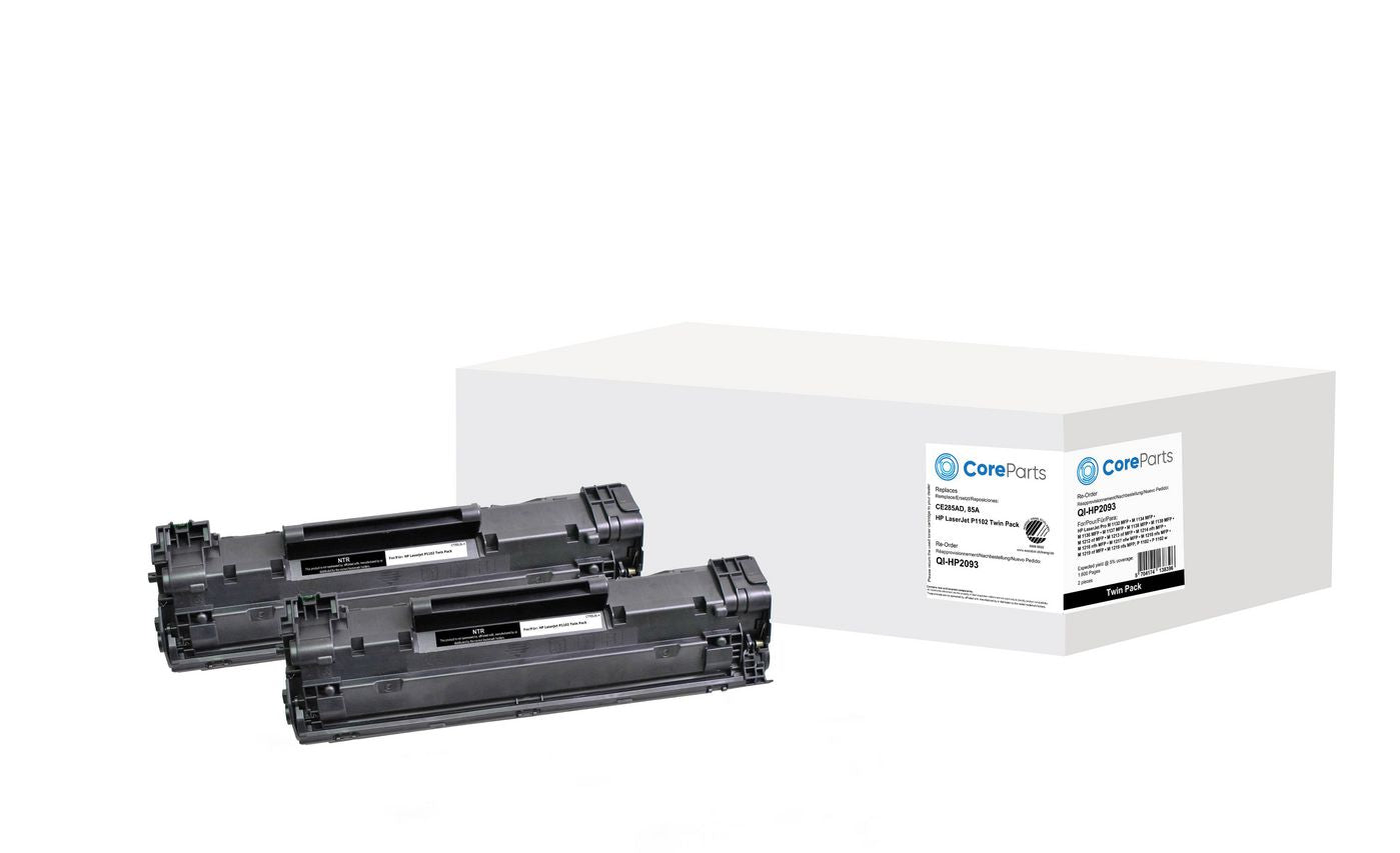 CoreParts 85A (CE285AD) Schwarzer Toner – Kompatibel – 2er-Pack – je 1'600 Seiten – für HP LaserJet P1102