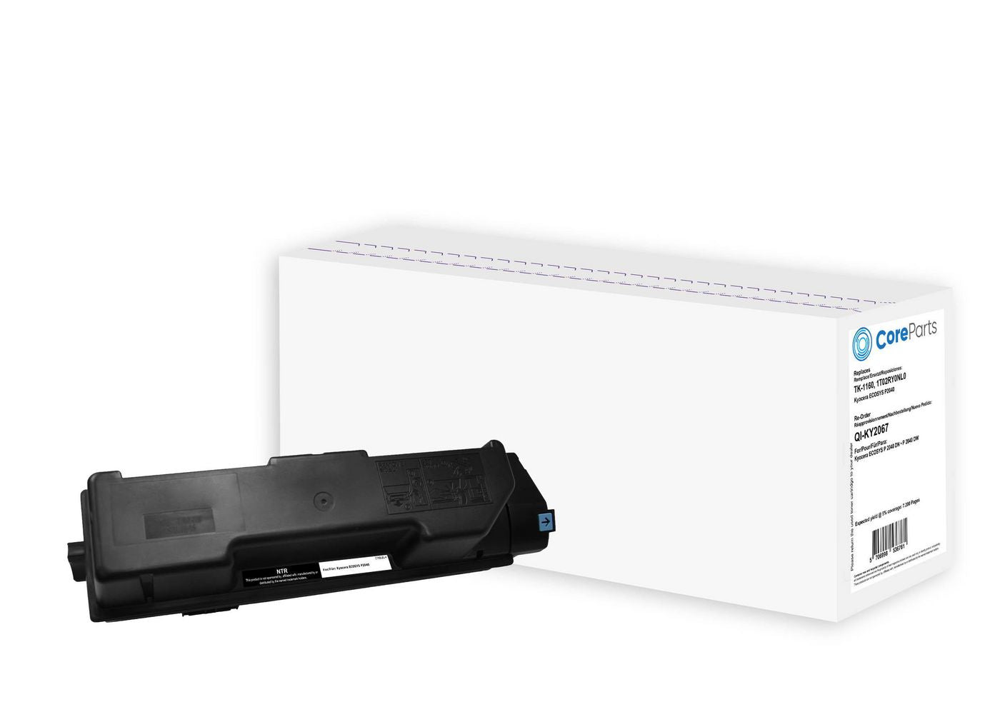 CoreParts TK-1160 Schwarz Toner – Kompatibel – 7'200 Seiten – für Kyocera ECOSYS P2040
