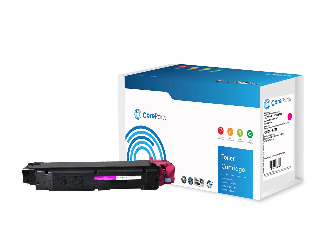 CoreParts Toner TK5270M-NTR – Magenta, 6000 Seiten – für Kyocera M6230/M6630