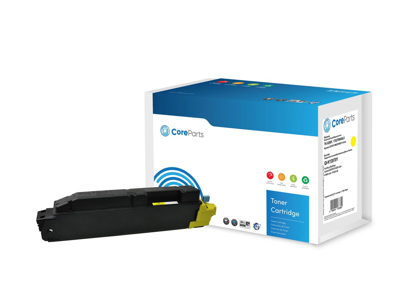 CoreParts Toner TK5280Y-NTR – gelb, 11000 Seiten – für Kyocera M6235/M6635