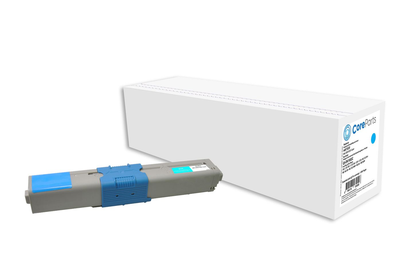 CoreParts 44973535 (APTO44973535E) cyan Toner – kompatibel – 1'500 Seiten – für OKI C301/C321