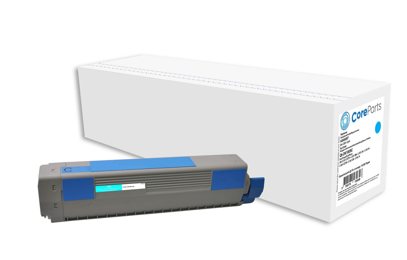 CoreParts 44844507 Cyan Toner – Kompatibel – 10'000 Seiten – für OKI C831 Serie