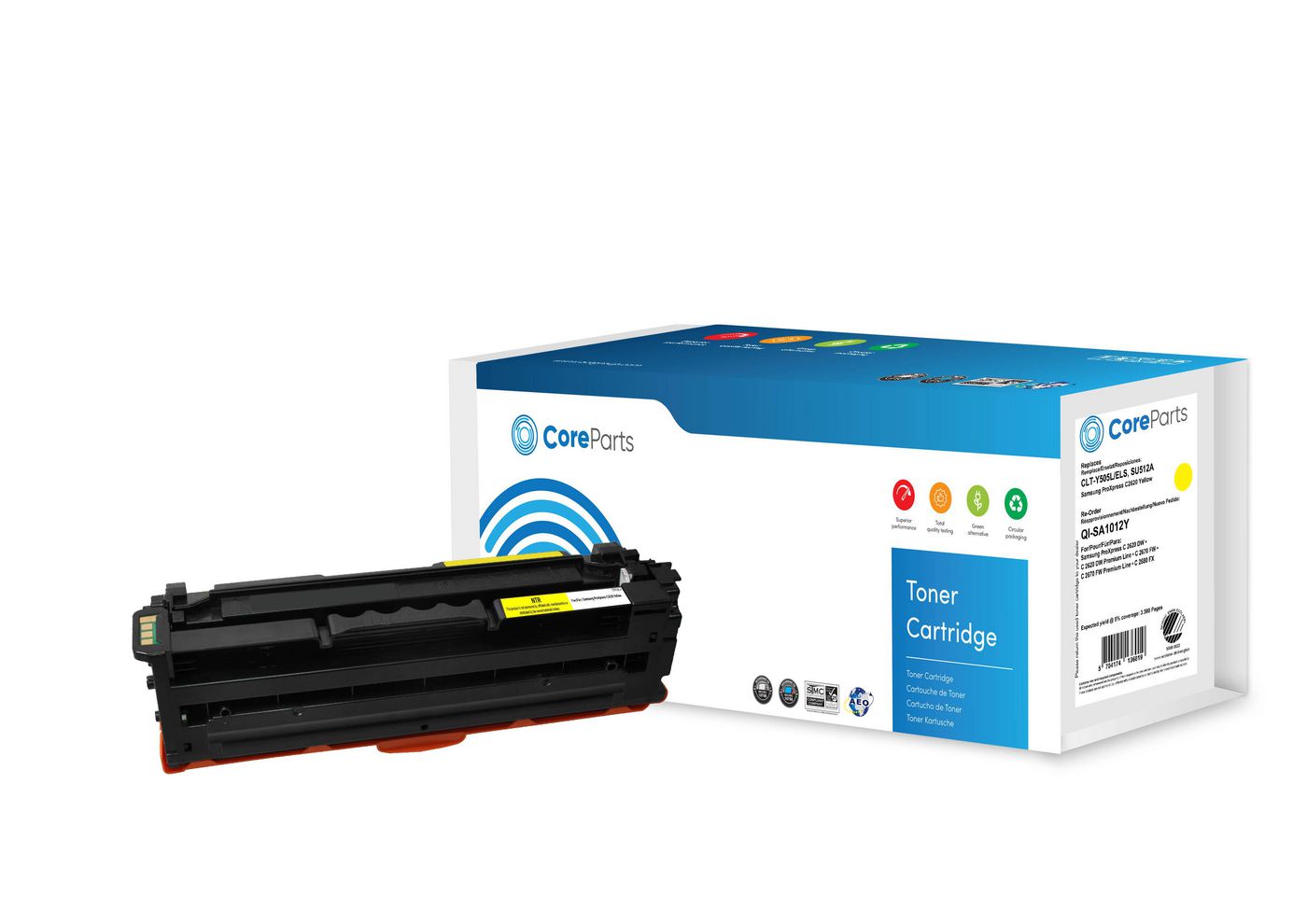 CoreParts Samsung CLT-Y505L Gelber Toner – Original – 3'500 Seiten – für Samsung ProXpress C2620