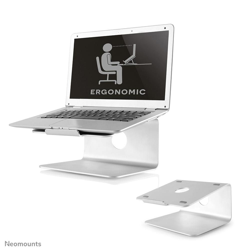 Neomounts Laptop-Ständer – bis 17", 360° drehbar, bis 5 kg – Silber