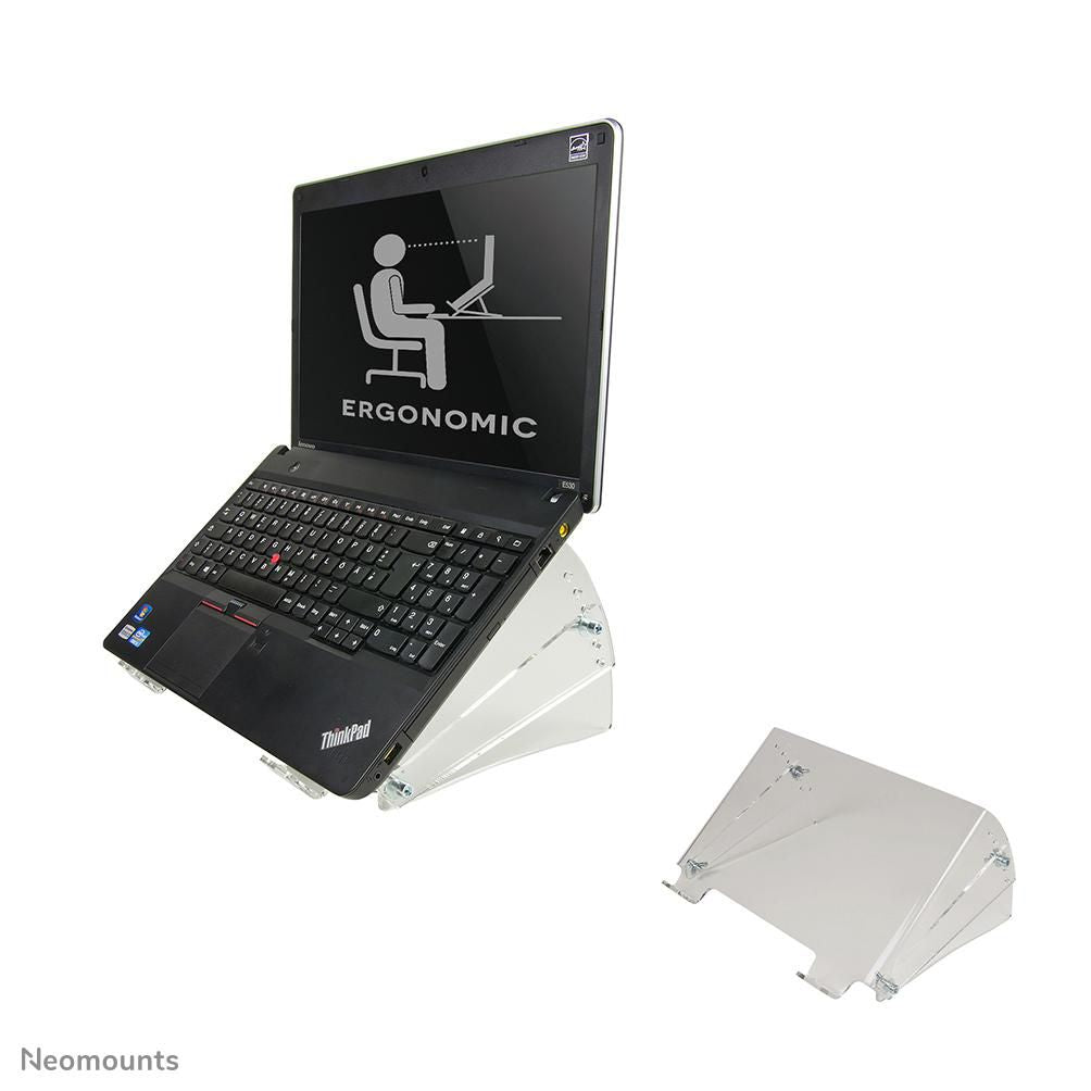 Neomounts Laptop-Ständer – bis 22", höhenverstellbar, neigbar – Transparent