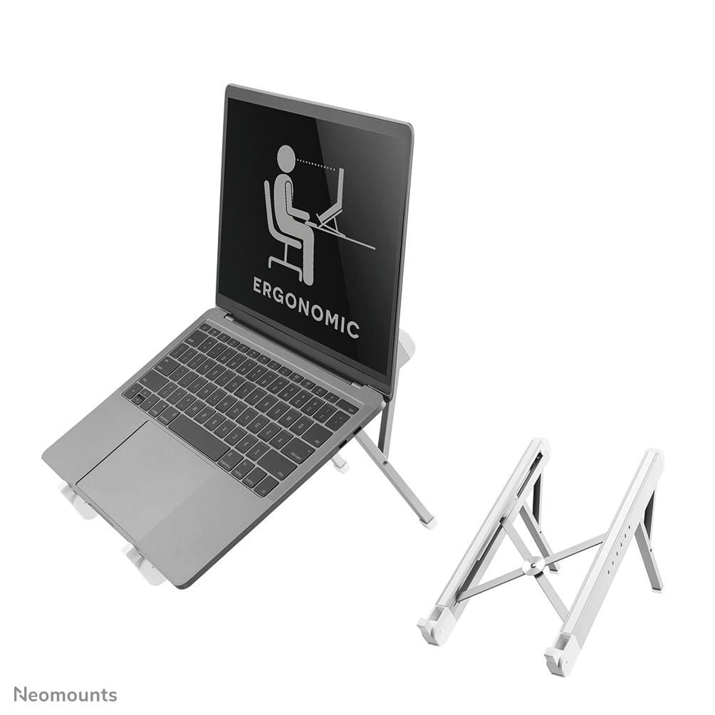 Neomounts Laptop-Ständer – für iPad Pro 12,9" (4. Gen.) – bis 17" – Höhenverstellbar, Traglast 5 kg – Silber