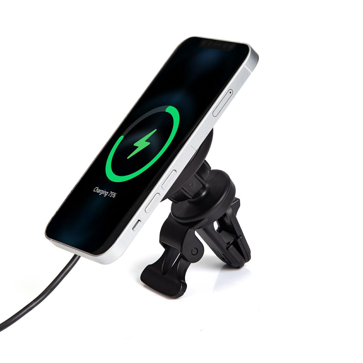 eSTUFF Magnetisches kabelloses Auto-Ladegerät 15 W – USB-C×1 – PD, QC 3.0 – für iPhone 12 Serie & Qi Geräte