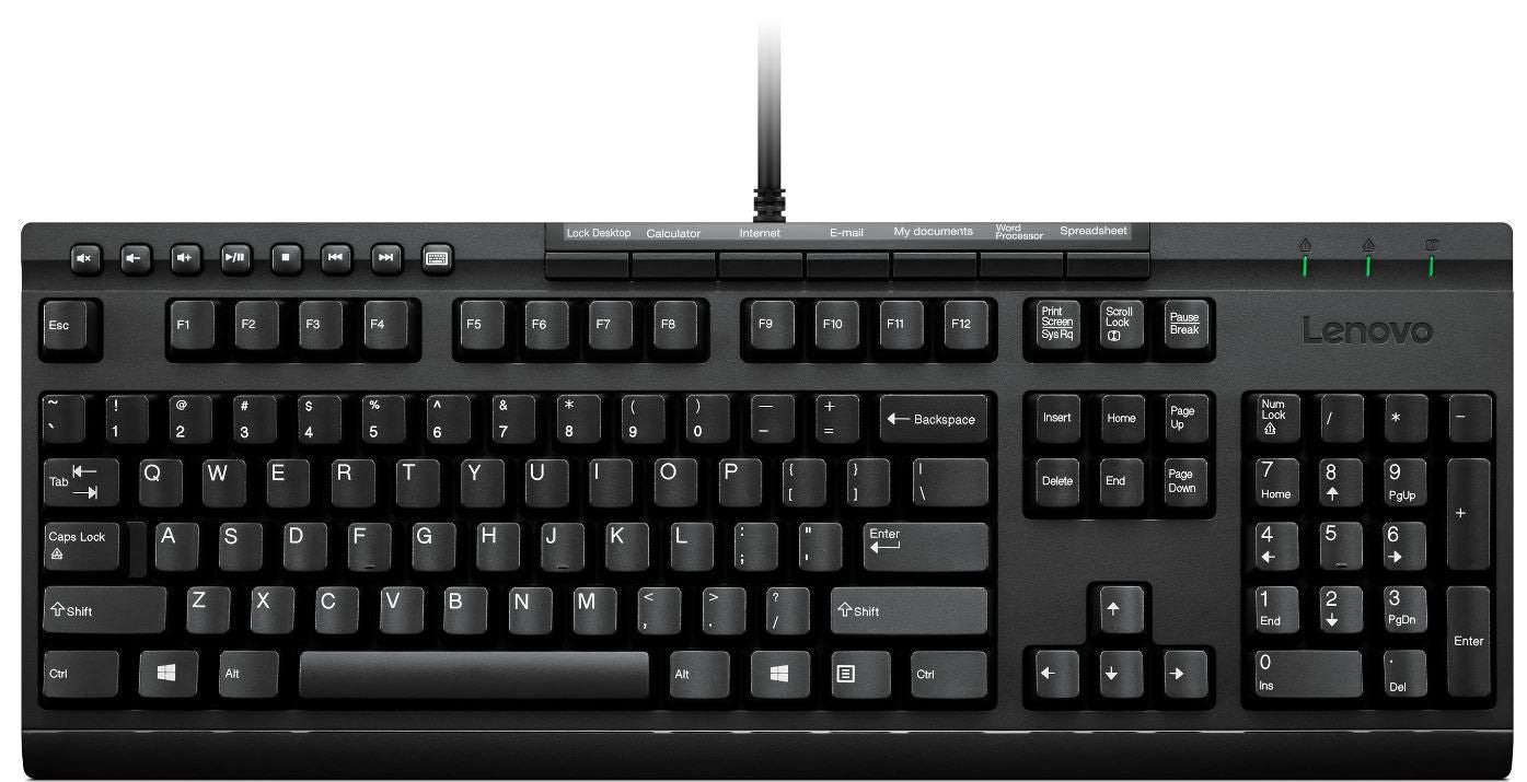 Lenovo Enhanced Performance Gen II – Tastatur – kabelgebunden – USB-A – mit Handgelenkauflage – schwarz