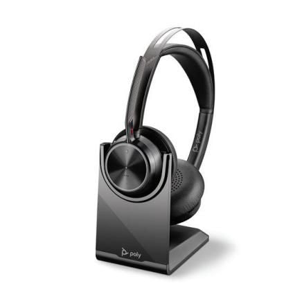 Poly Voyager Focus 2 UC Office-Headset – On-Ear, Stereo, Kabel + BT, ANC, UC-optimiert, Schwarz, BT 5.1