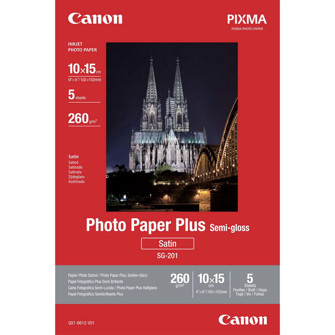 Canon SG-201 Fotopapier – Seidenmatt, 102 × 152 mm, 5 Blätter