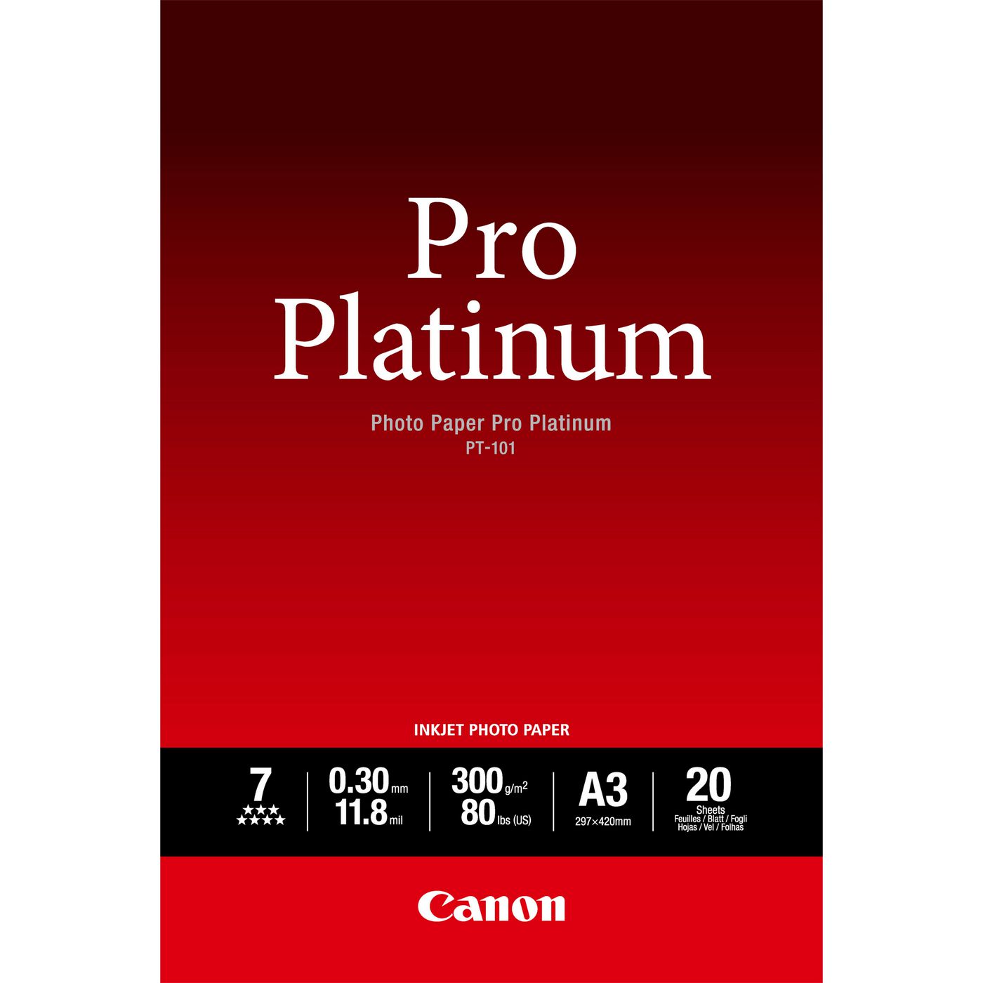 Canon Pro Platinum Fotopapier – A3, 20 Blatt