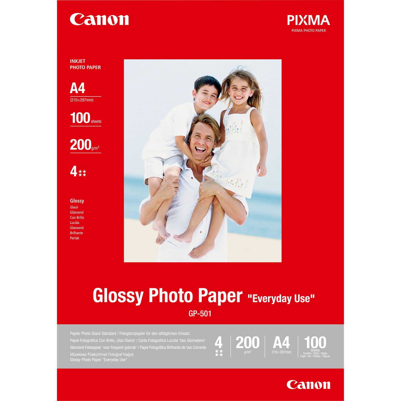 Canon Fotopapier – glänzend, A4, 200 g/m², 100 Blatt