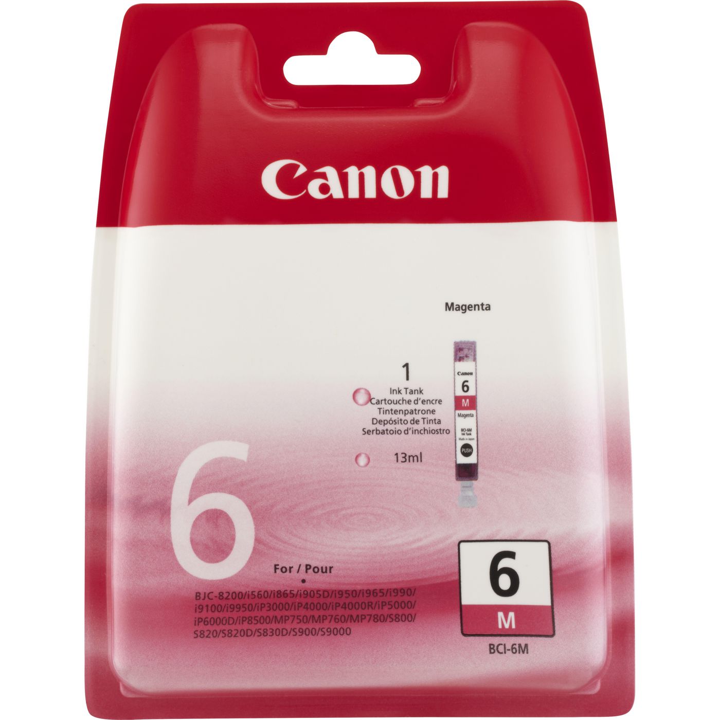 Canon Tintenpatrone BCI-6M, Magenta, 430 Seiten, Original – für PIXMA iP3000, PIXMA iP4000, PIXMA iP5000
