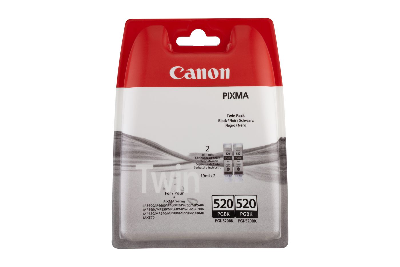 Canon Tintenpatronen-Multipack PGI-520BK, Schwarz, 2er-Pack