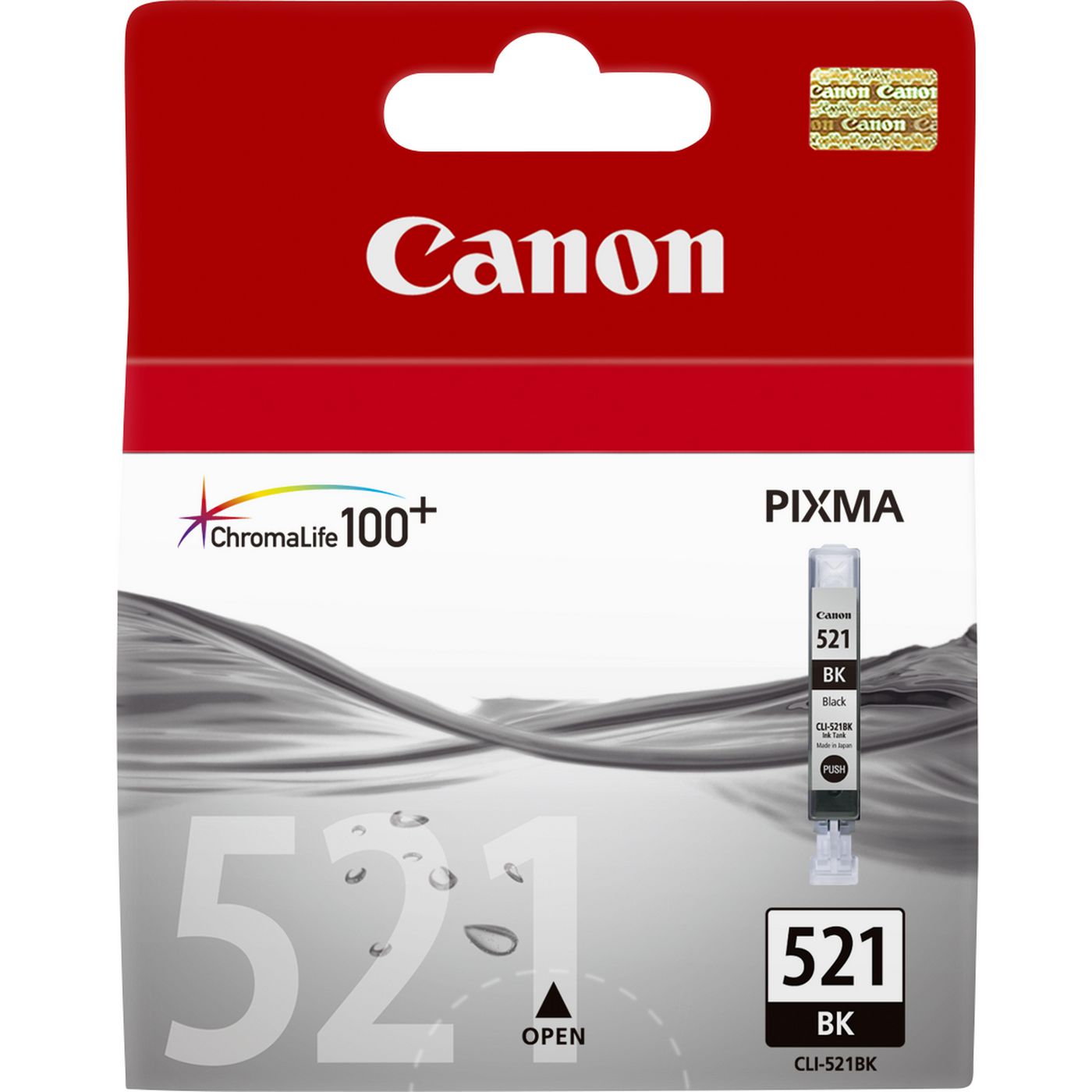 Canon Tintenpatrone CLI-521BK, Schwarz, 1'250 Seiten – für CLI-521
