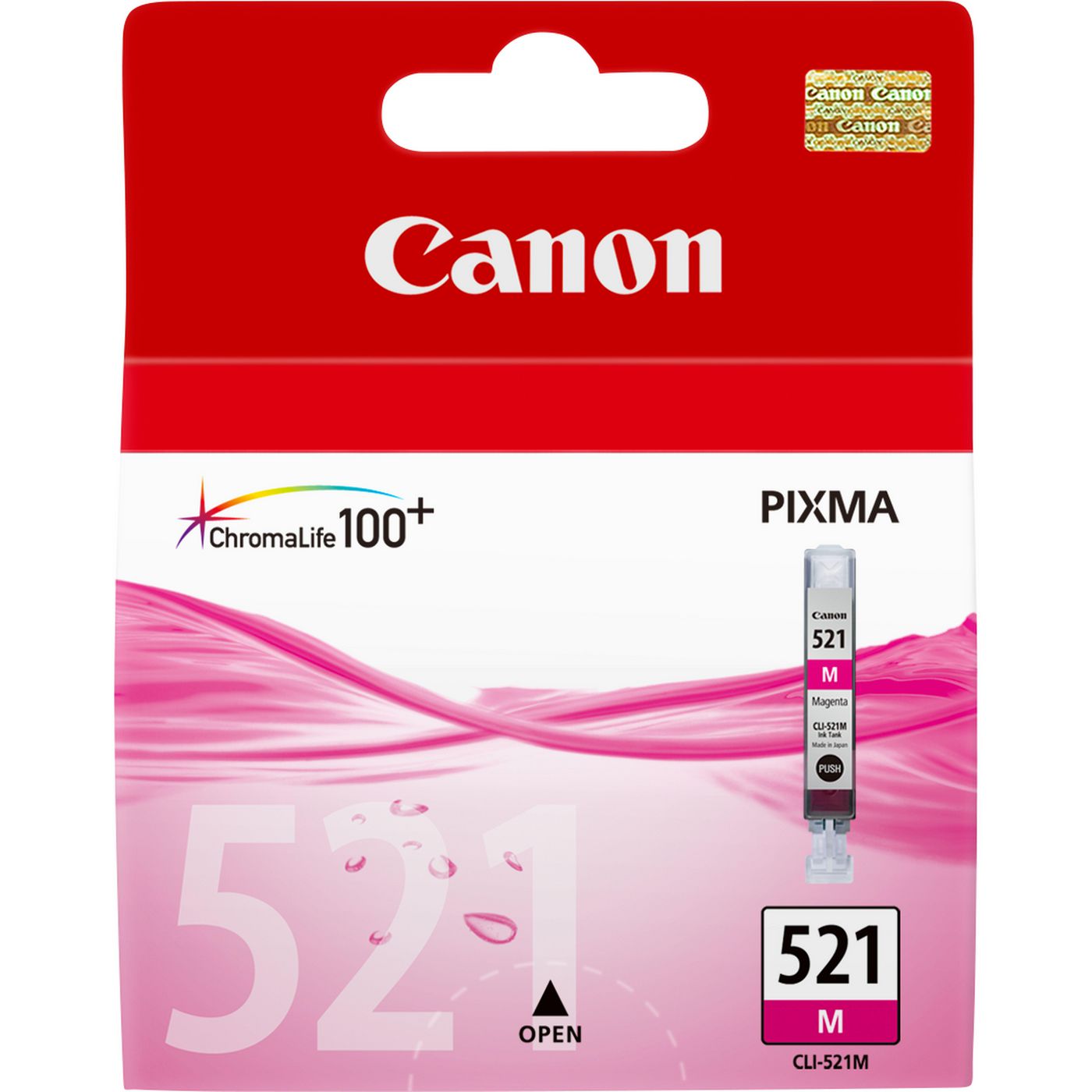 Canon Tintenpatrone CLI-521M, Magenta, 445 Seiten – für CLI-521