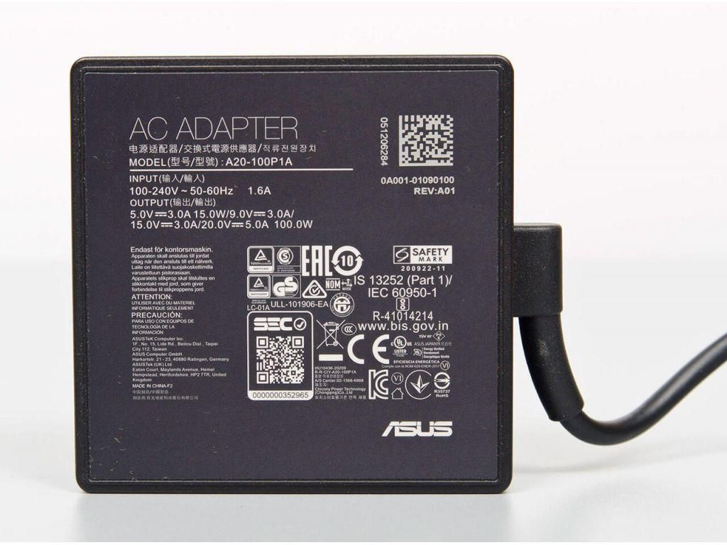 ASUS Netzteil – 100 W, 5, 9, 15, 20 V – für Laptops – Schwarz