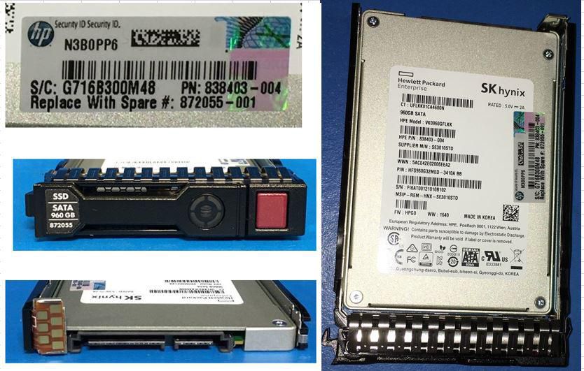 HPE SSD 960 GB 6G SFF SATA RI-1 SC