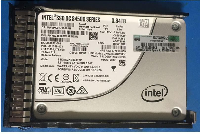 HPE 878855-001 – 3,84 TB 2,5" SATA SSD, Read Intensive (RI), für Server