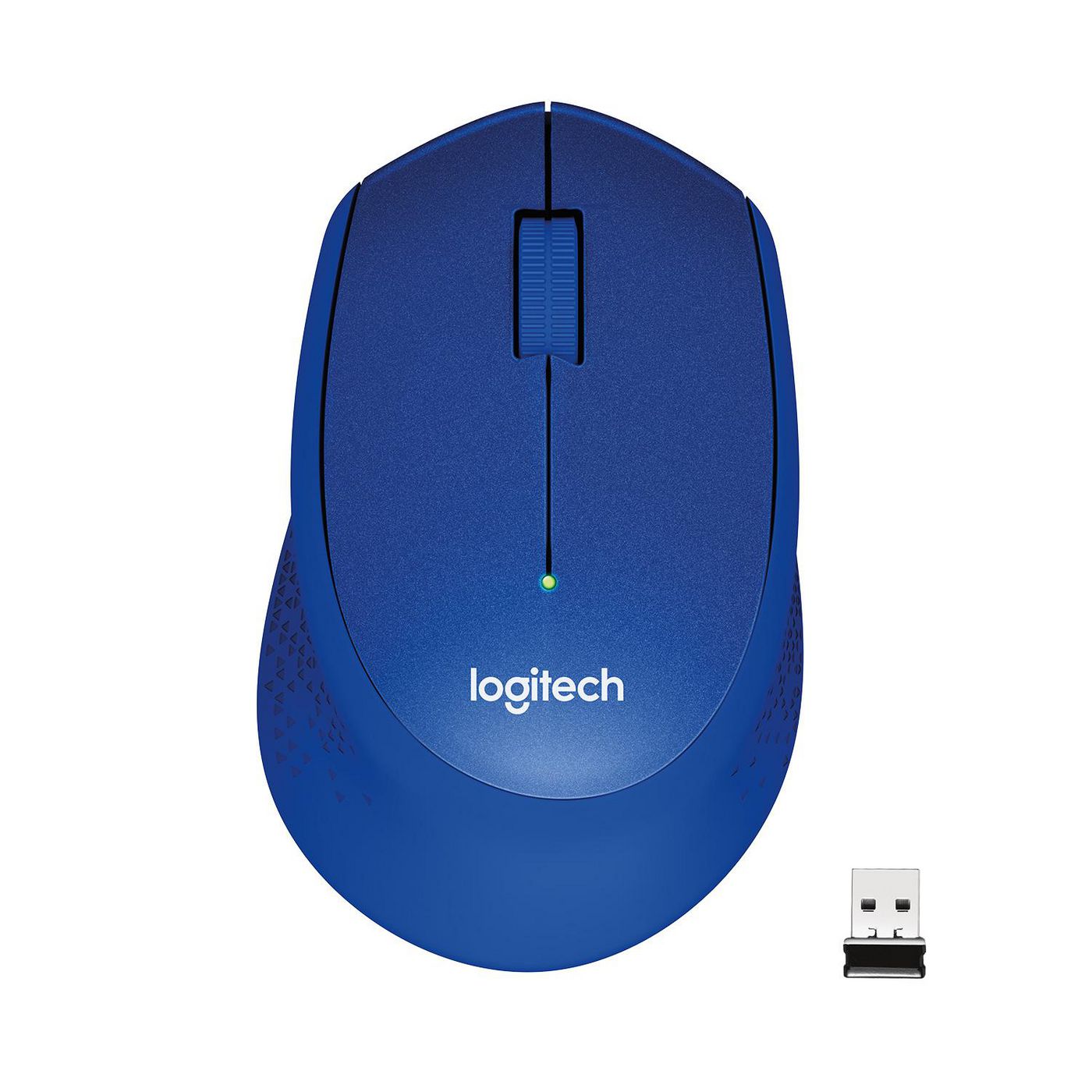 Logitech M330 Silent Plus Maus – kabellos, 2,4 GHz, Silent-Tasten, blau