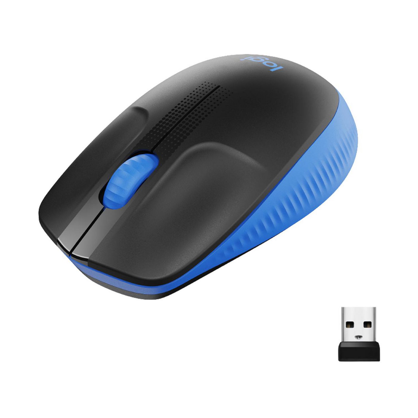 Logitech M190 Full-Size Maus – kabellos, blau