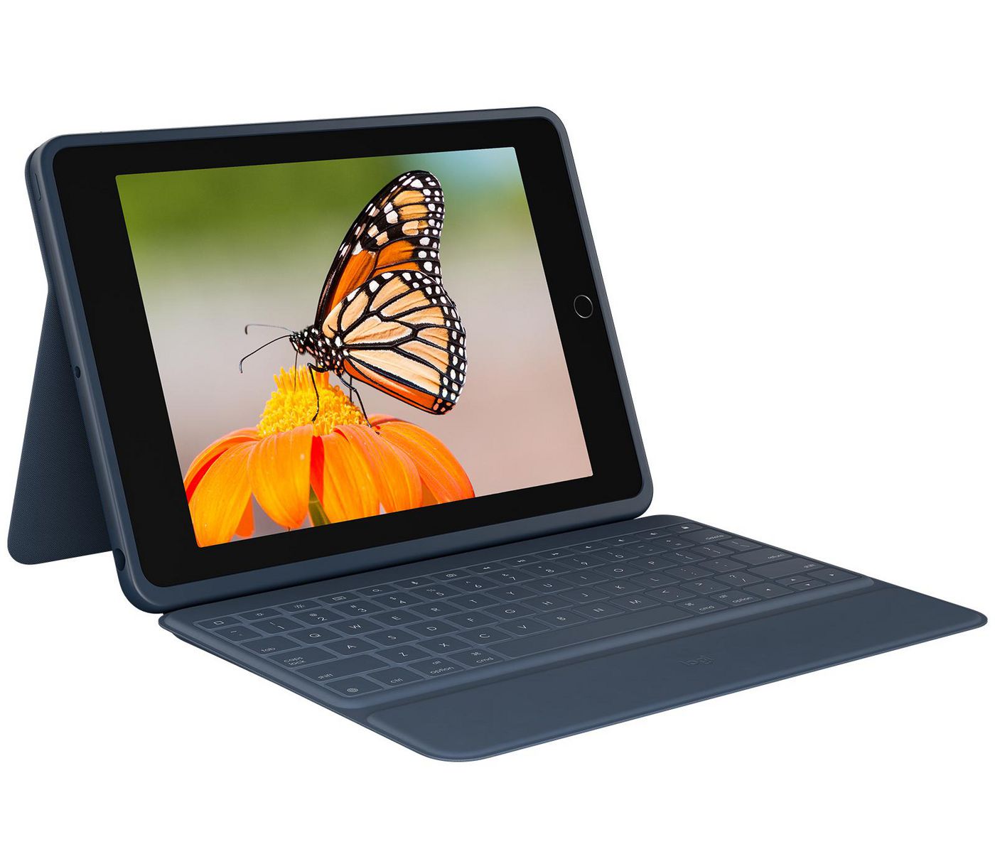 Logitech Rugged Combo 3 – iPad (7./8. Gen.), QWERTY (Nordisch), Blau