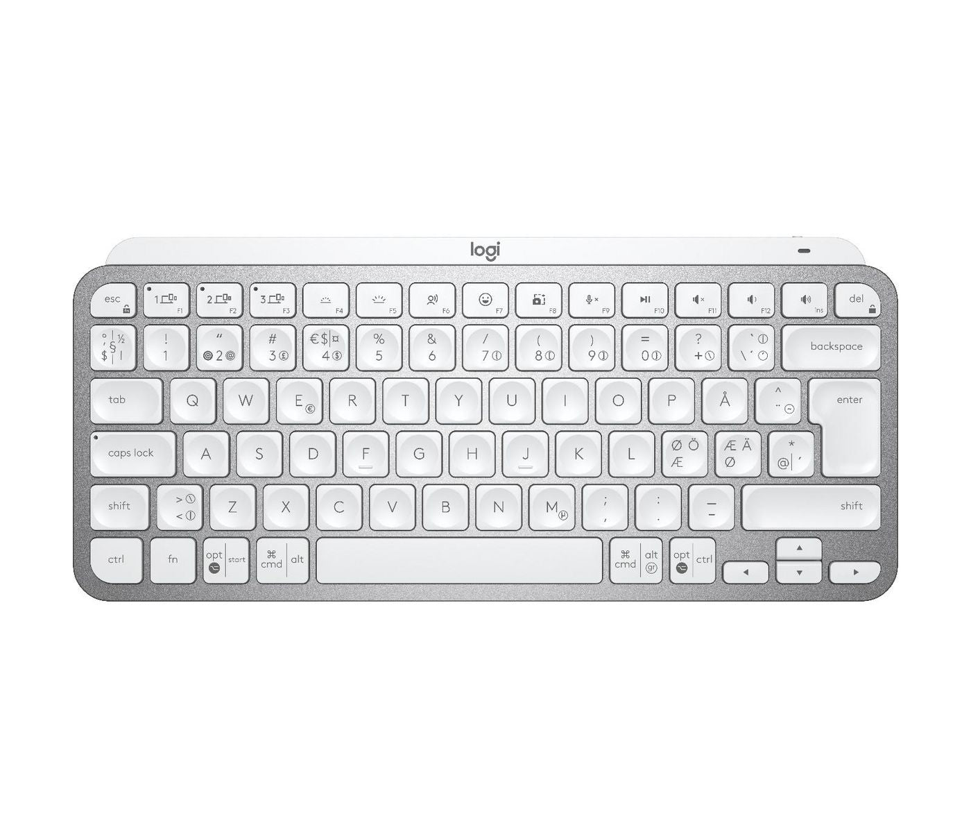 Logitech MX Keys Mini Minimalist – Tastatur, kabellos, beleuchtet, Grau