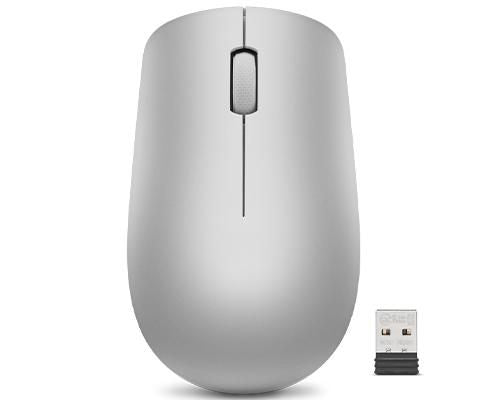 Lenovo 530 – Maus – Kabellos (2,4 GHz), 1200 DPI, beidhändig, Grau/Platin