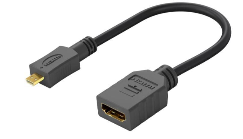 Microconnect HDM19F19MMC Adapter Micro HDMI zu HDMI – 4096 × 2160, 0,15 m, Passiv, HDCP – Schwarz