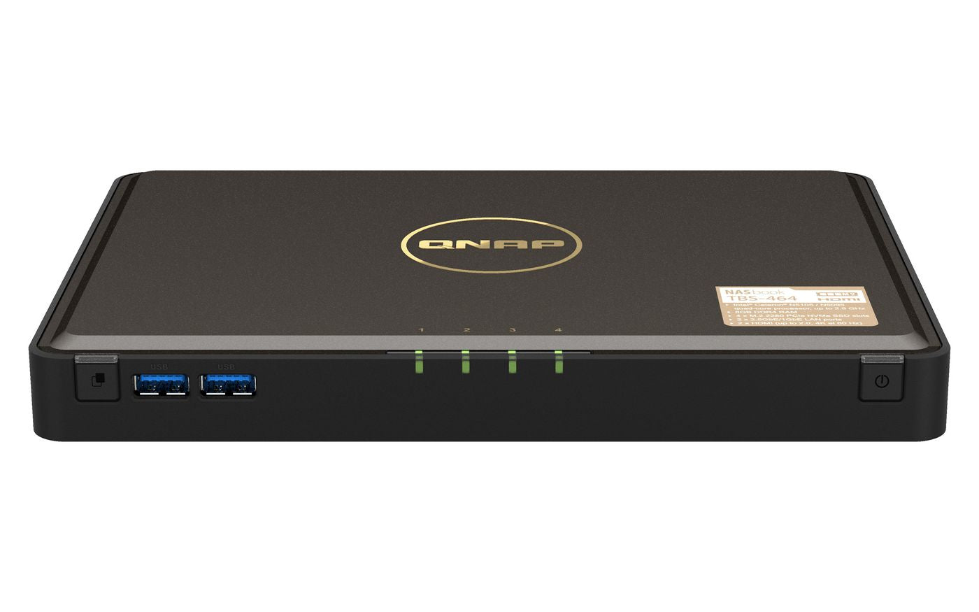 QNAP TBS-464-8G Speichergerät – PCIe Gen3 ×2, 4 × M.2 2280, 4 Bay