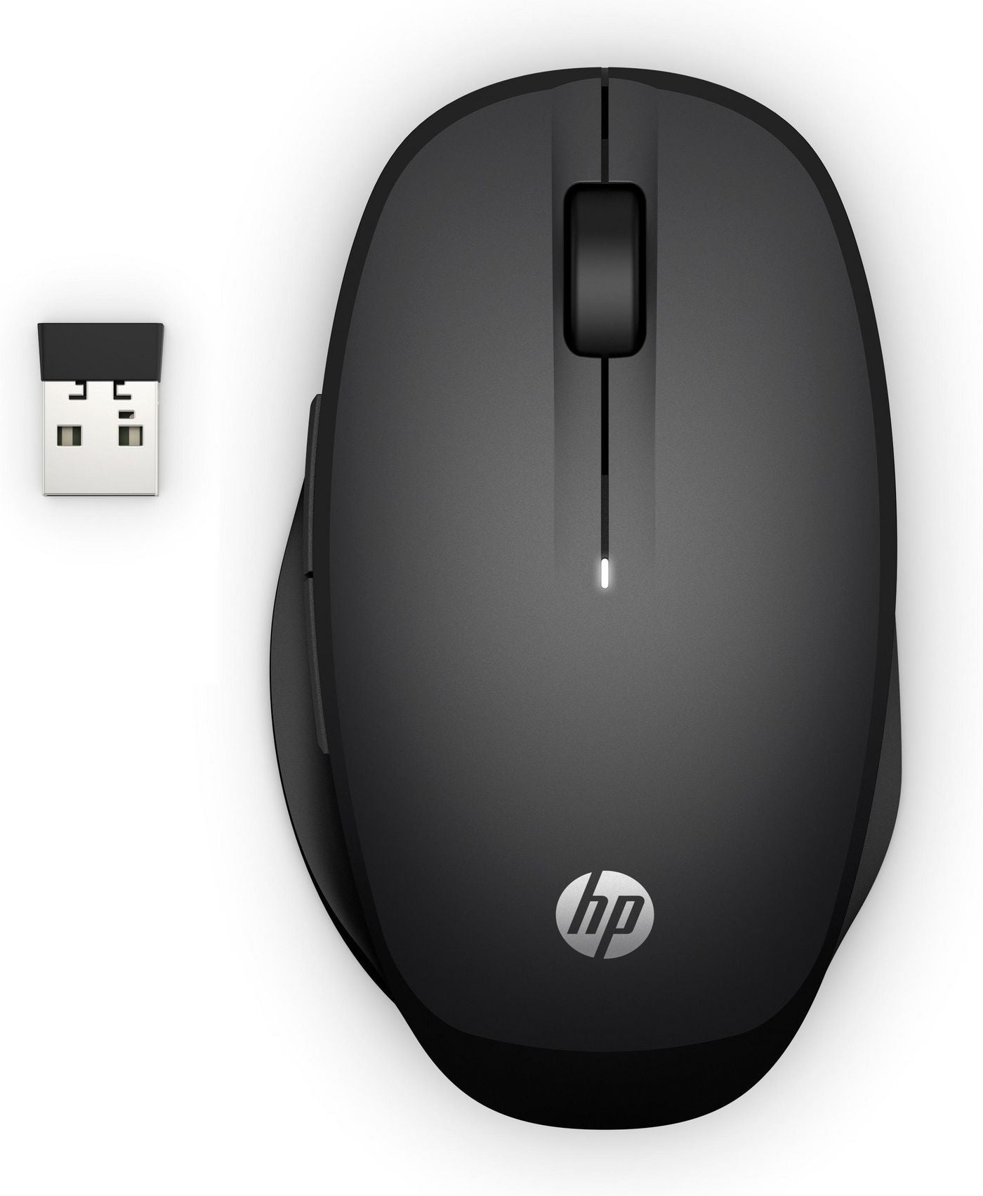 HP Dual Mode Mouse 300 E – Maus – Kabellos (Bluetooth/2,4 GHz), 3600 DPI, rechts, Schwarz
