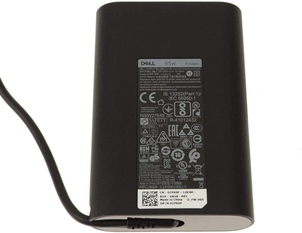 DELL 2YK0F Netzteil 65 W, 19,5 V – für Dell Chromebook 3400, 7400, 7390 und andere