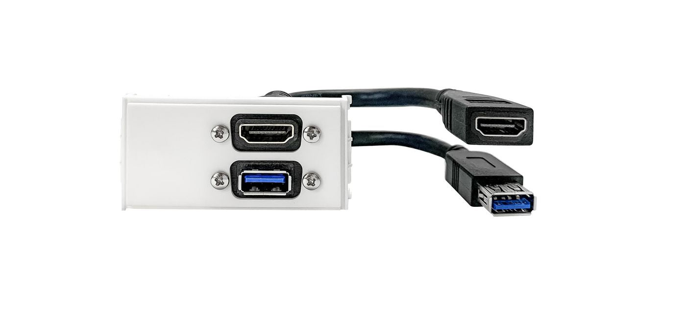 Vivolink WI221295 – Wandplatte, 1× HDMI, 1× USB-A, USB 3.2 Gen 1, Weiss