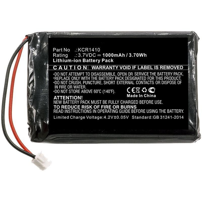 CoreParts KCR1410 – Li-Ion Akku, 1000 mAh, 3,7 V, für Sony PlayStation 4 Controller (CUH-ZCT2-Serie), Grau