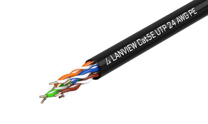 Lanview Cat5e U/UTP Netzwerkkabel – LVN122149, 305 m, Schwarz