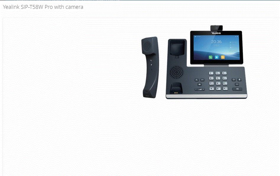 Yealink SIP-T58W Pro – WLAN-Telefon (Handgerät), mit Kamera, Bluetooth, SIP