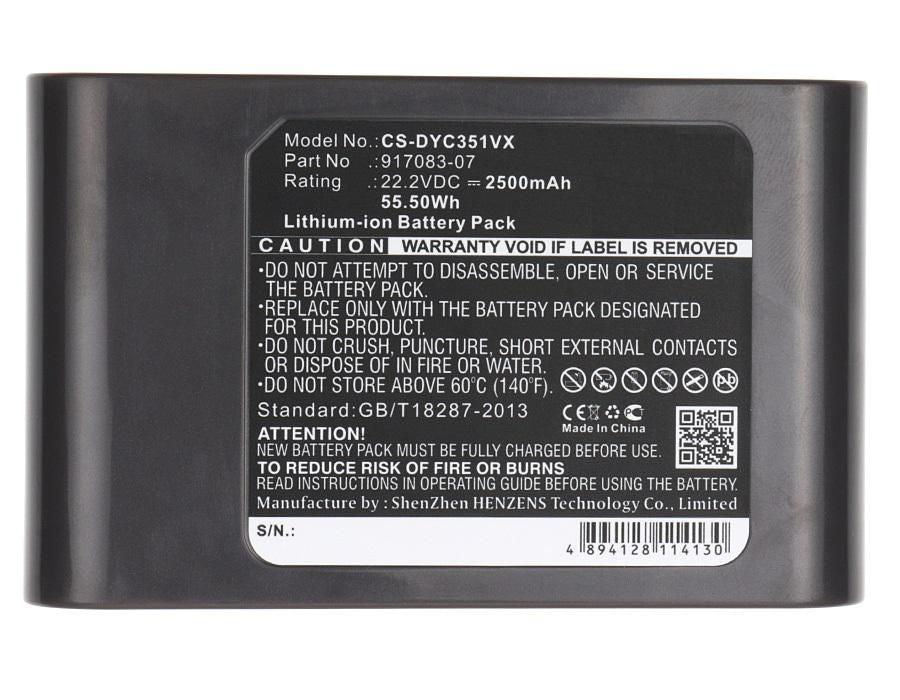 CoreParts Akku 22,2 V 2500 mAh 55,50 Wh Li-Ion – für Dyson DC30, DC31, DC34 und andere Staubsauger