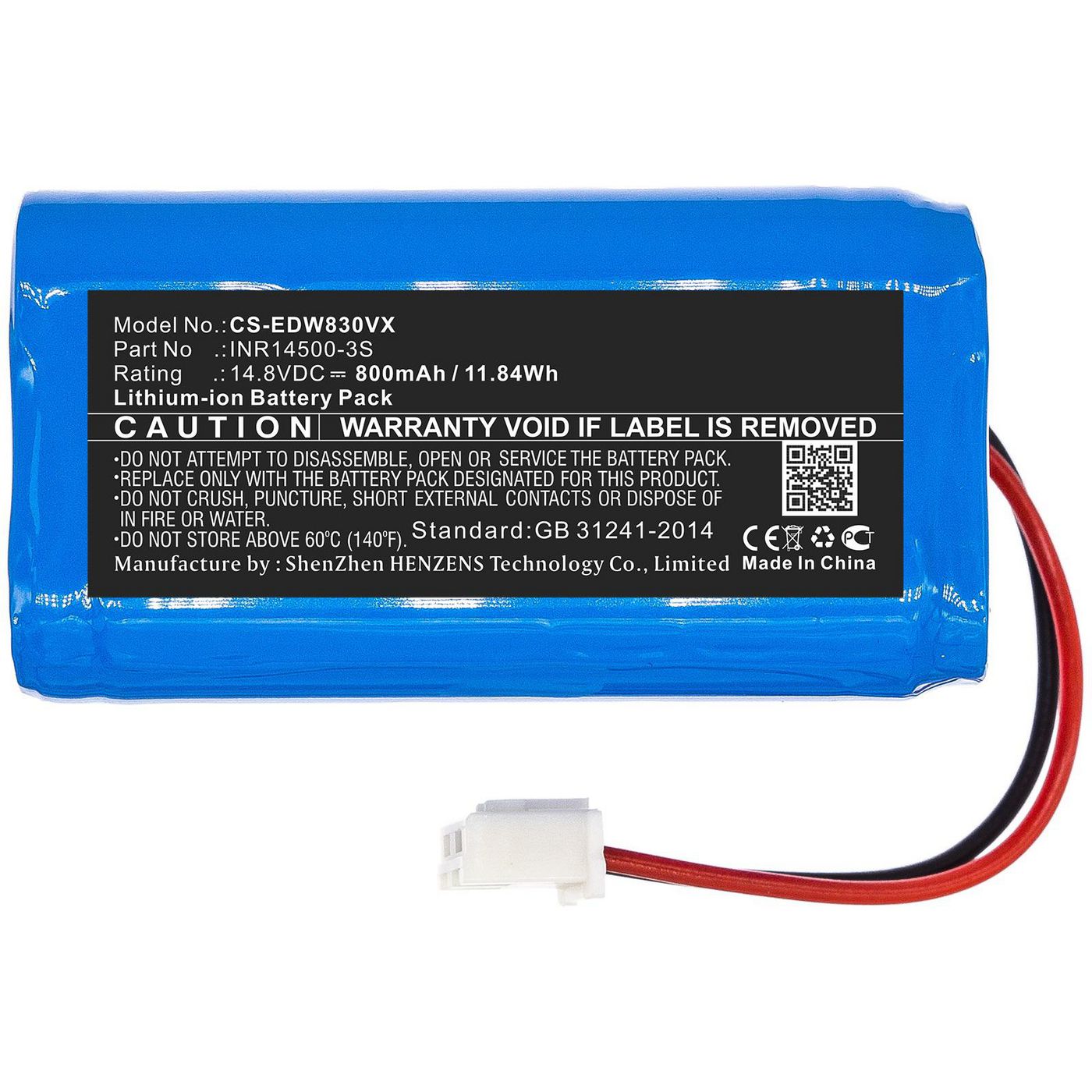 CoreParts Akku – 14,8 V/800 mAh – für Ecovacs W830, W830-RD, W830S und andere