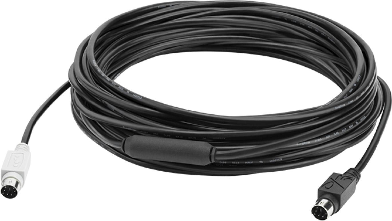Logitech 6-poliges Mini-DIN-Verlängerungskabel – 10 m, schwarz