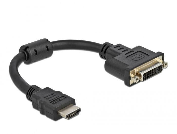 DeLOCK Adapter HDMI zu DVI-D – 4K (3840 × 2160) @ 30 Hz, 0,2 m, Schwarz