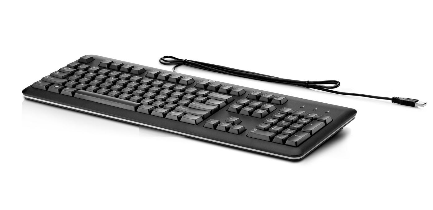 HP Tastatur – Membran, kabelgebunden (USB) – QWERTY (UK-INT) – schwarz