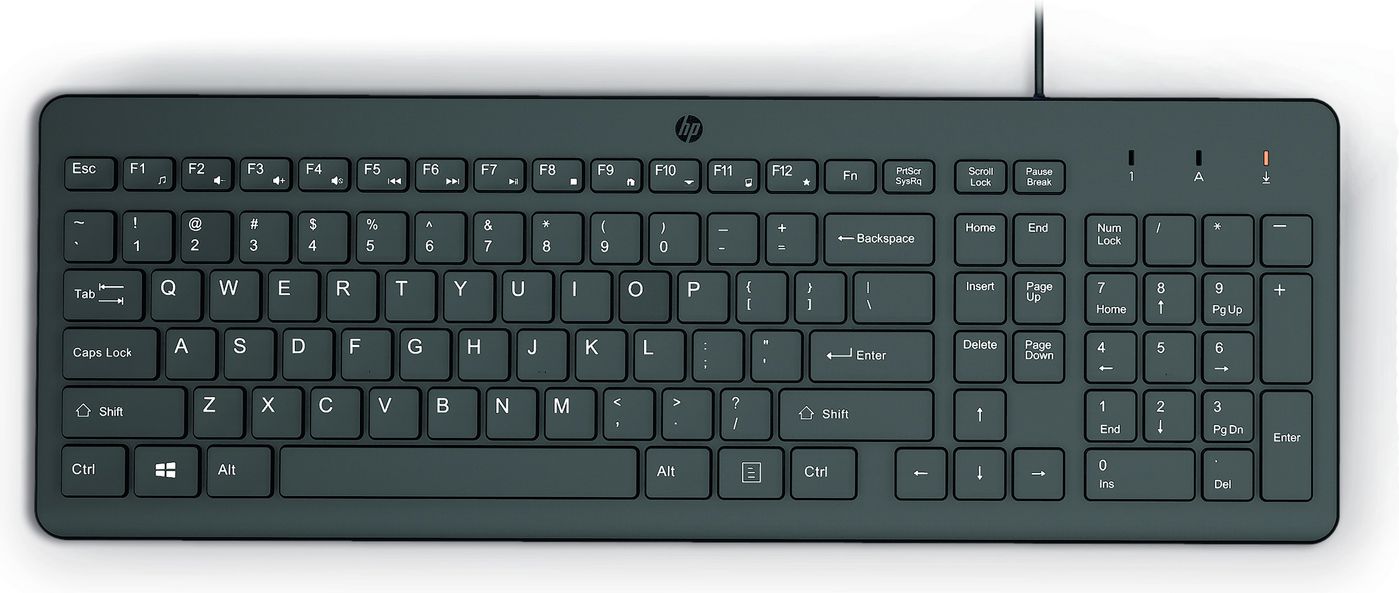 HP 150 – Tastatur – kabelgebunden, USB-A – schwarz