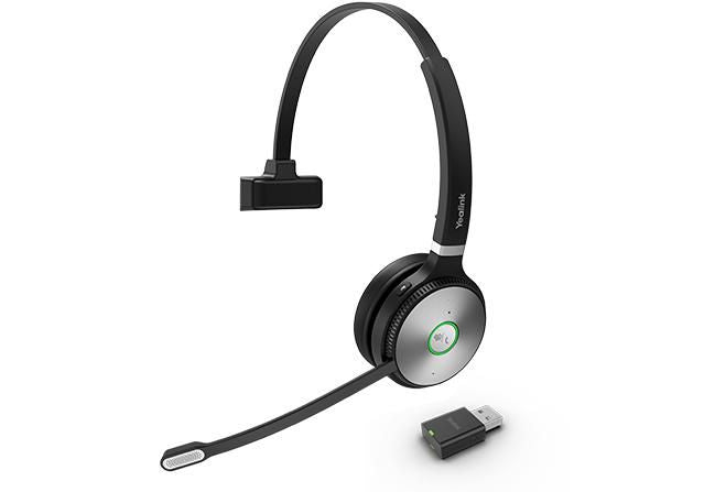 Yealink WH62 Office-Headset – On-Ear, Mono, DECT, UC-optimiert, mit USB-A-Dongle, Schwarz/Grau