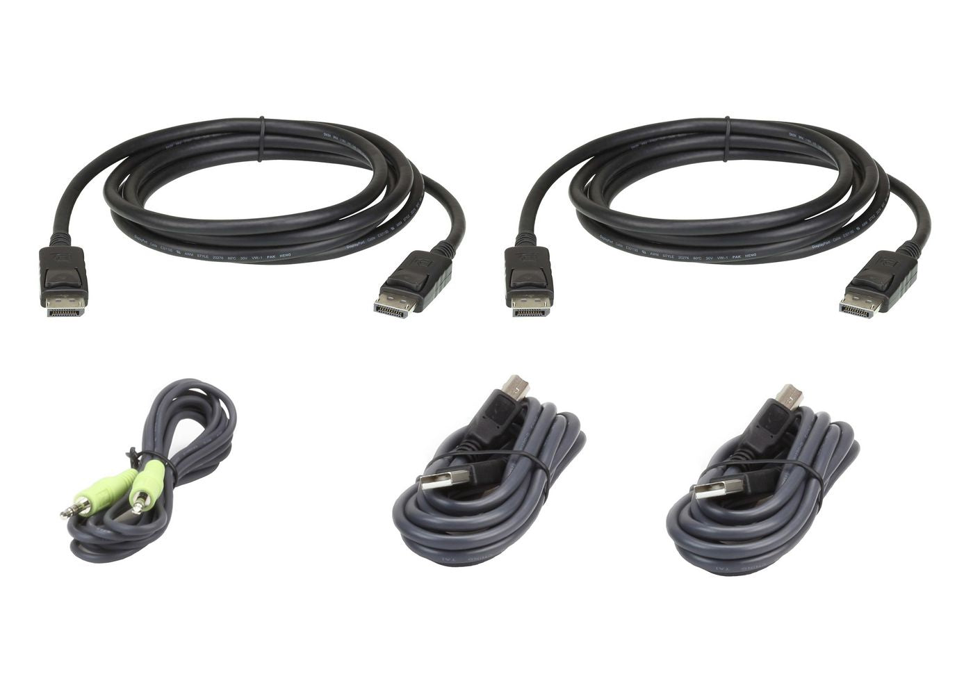 ATEN Dual DisplayPort KVM-Kabel – 1,8 m, schwarz