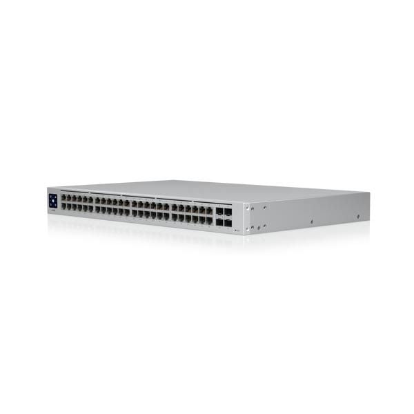 Ubiquiti USW-48-POE – Managed Switch – 48×GbE, 4×SFP, L2, PoE+ 195 W, 19" Rack, 1U