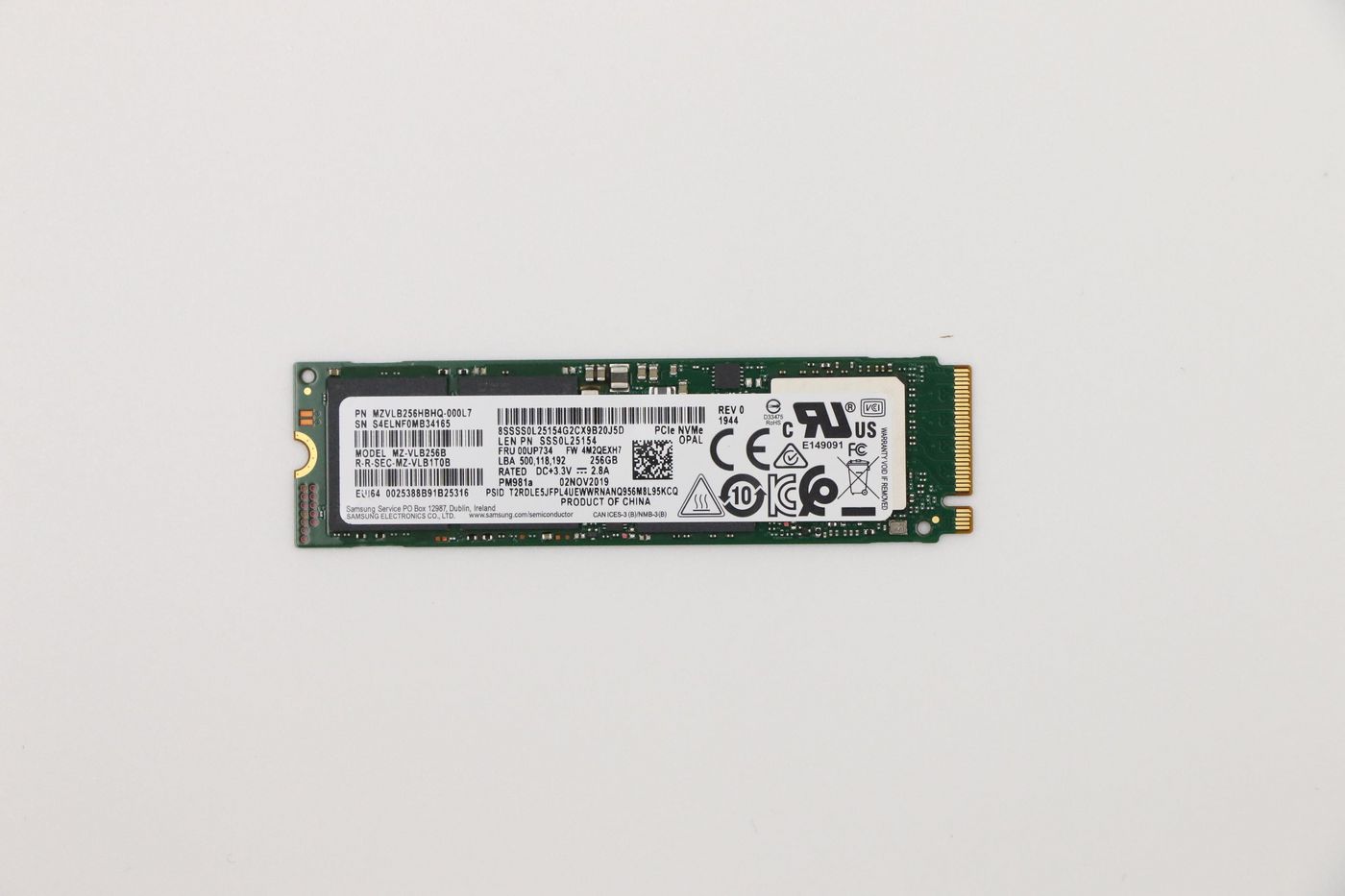 Lenovo M.2 2280 SSD – 256 GB, PCIe NVMe, OPAL 2.0