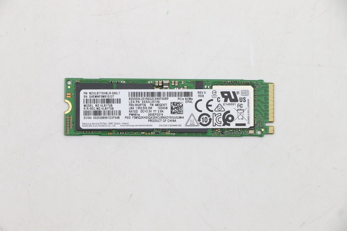 Lenovo SSD M.2 2280 – 1 TB, PCIe 3.0 NVMe